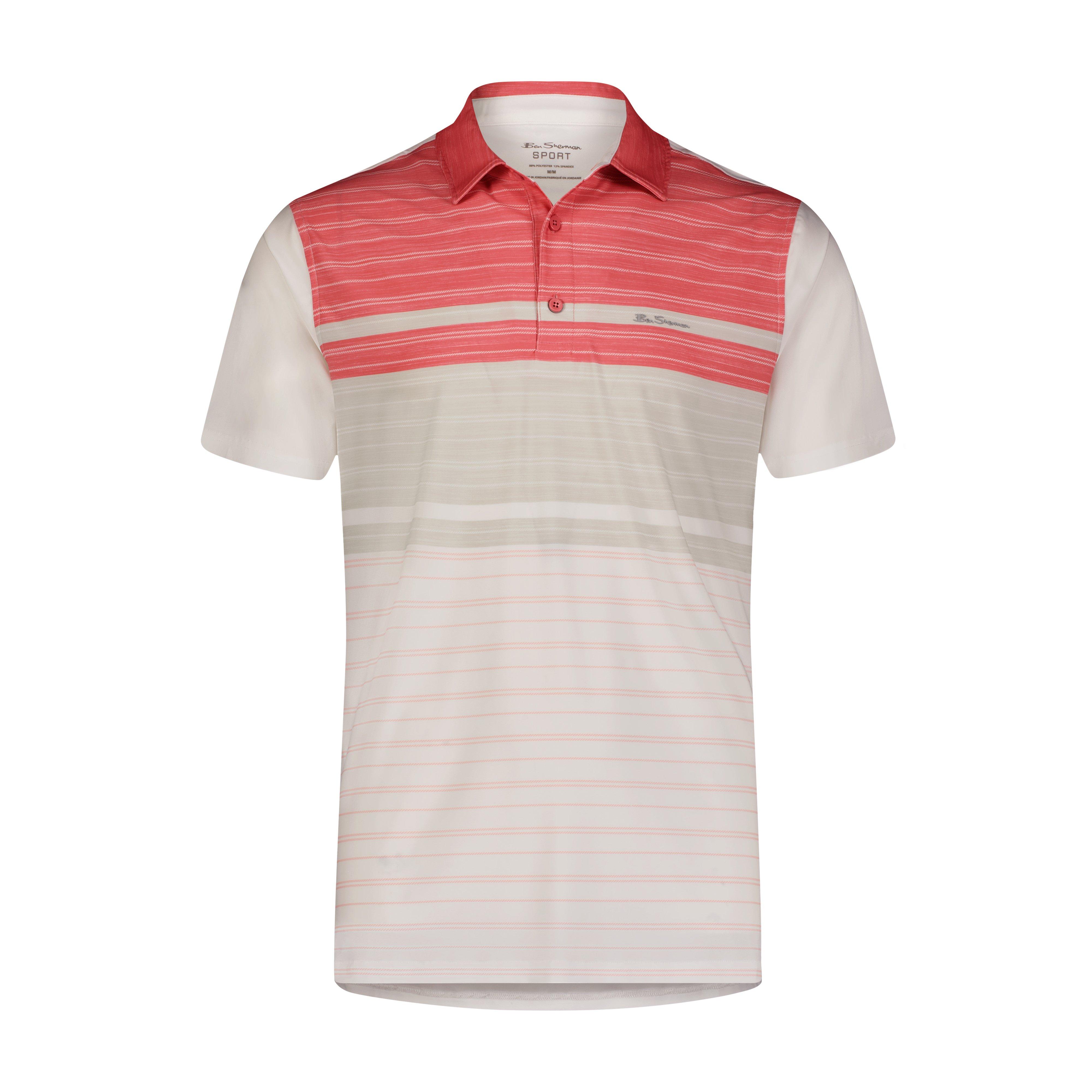 Men's Ombre Melange Stripe Short Sleeve Polo | BEN SHERMAN